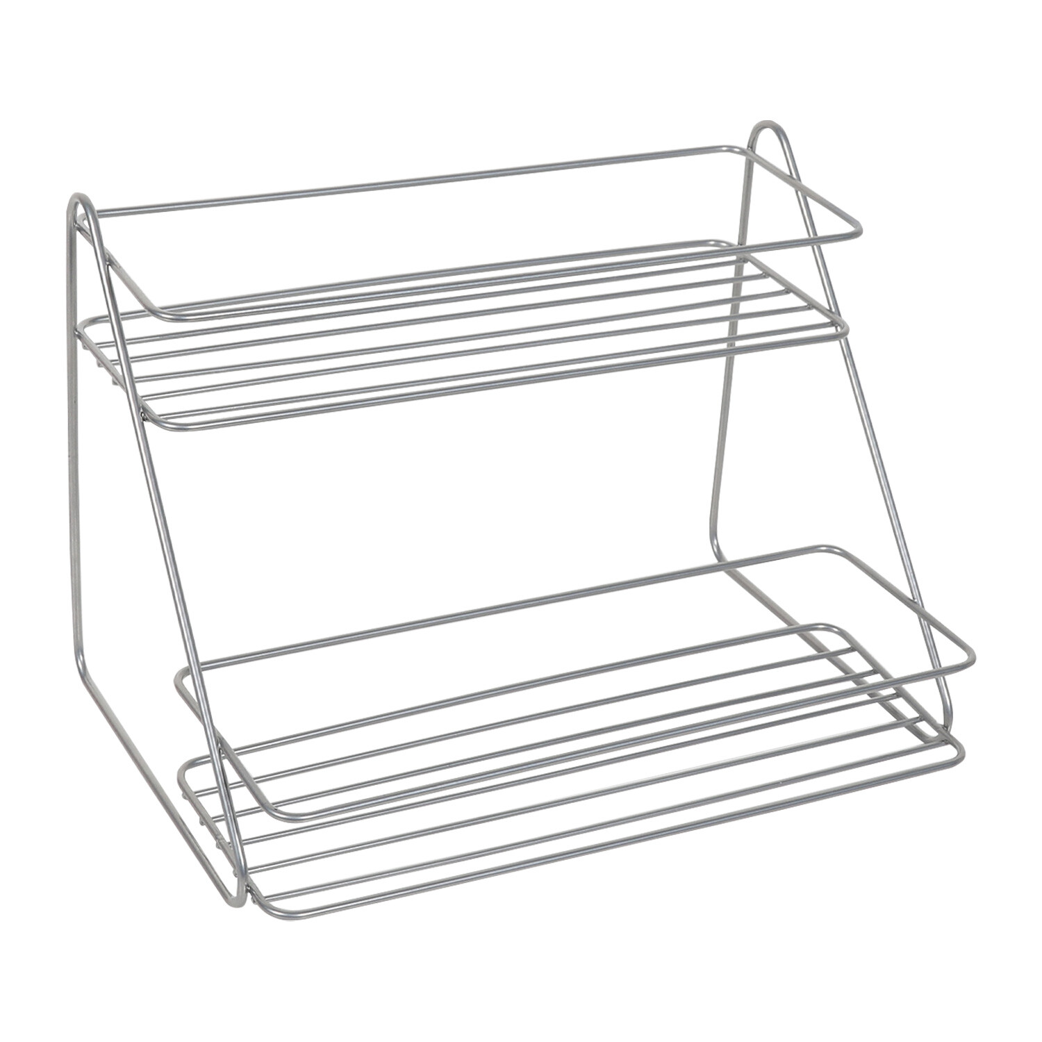 Two Tier Storage Rack - Silver Image 1