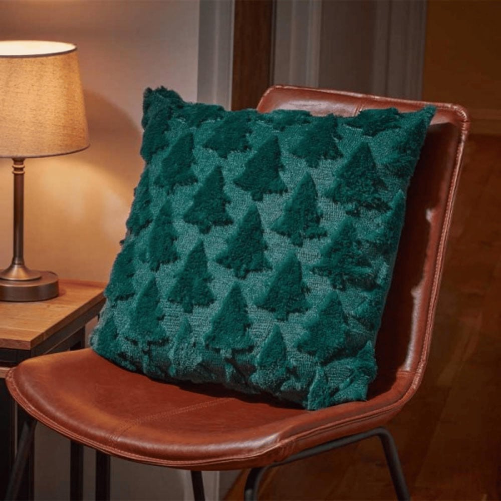 Samuel Alexander Dark Green Christmas Tree Cushion 45 x 45cm Image 2