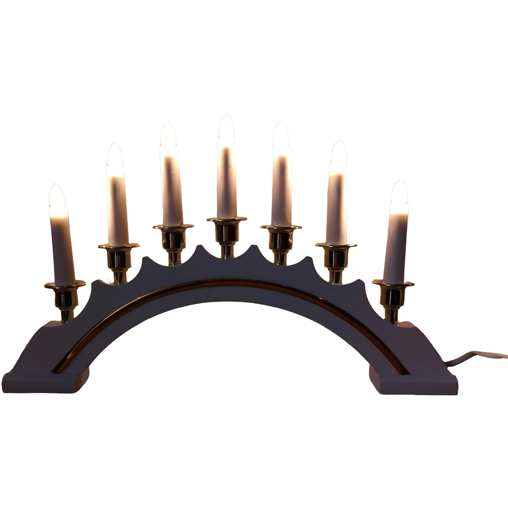 Samuel Alexander Premier White Wooden Christmas Candle Bridge 45cm Image 2