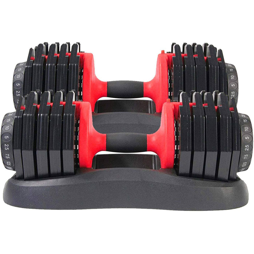 Strongology Urban24 Home Fitness Black and Red Adjustable Dumbbells 2.5kg to 24kg 2 Pack Image 3