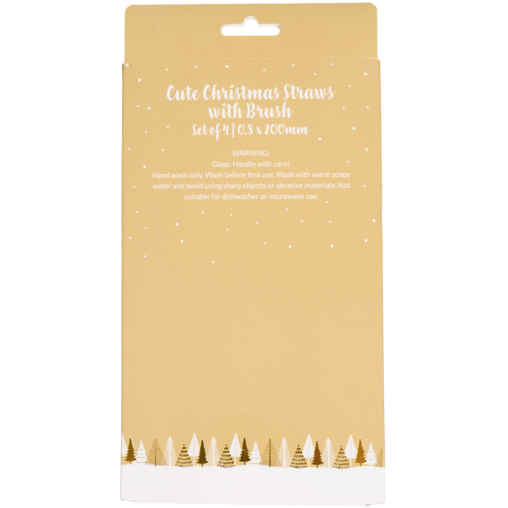 Pack of 4 Cute Christmas Straw Set Image 2