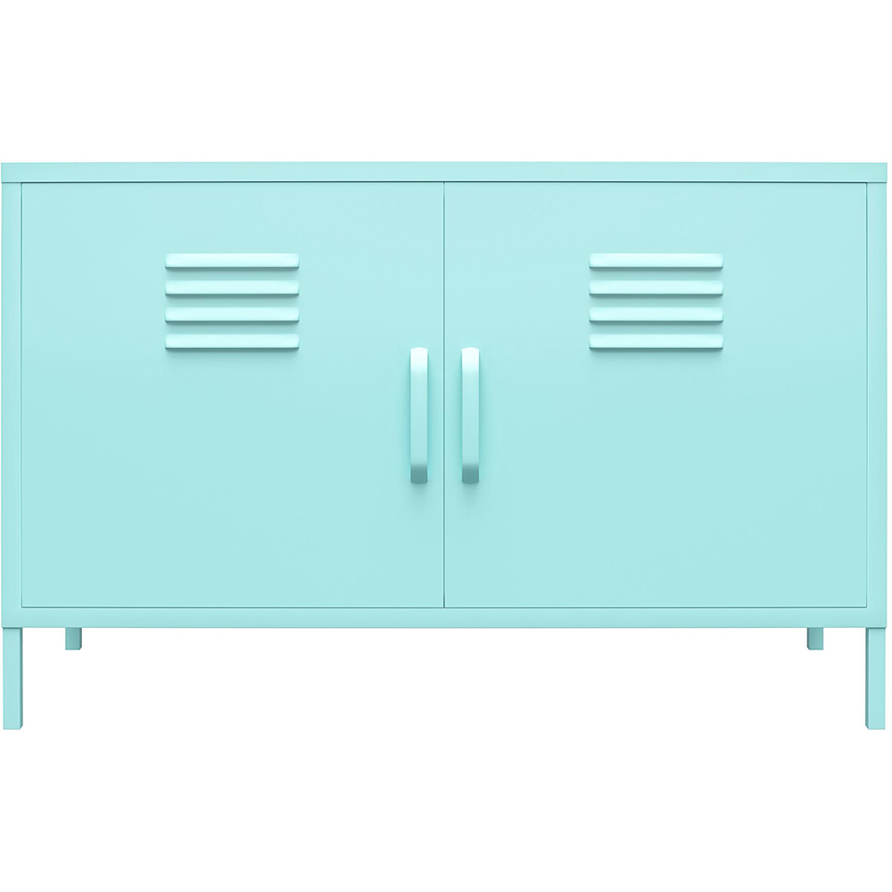 Novogratz Cache 2 Door 2 Shelf Mint Metal Locker Accent Cabinet Image 3