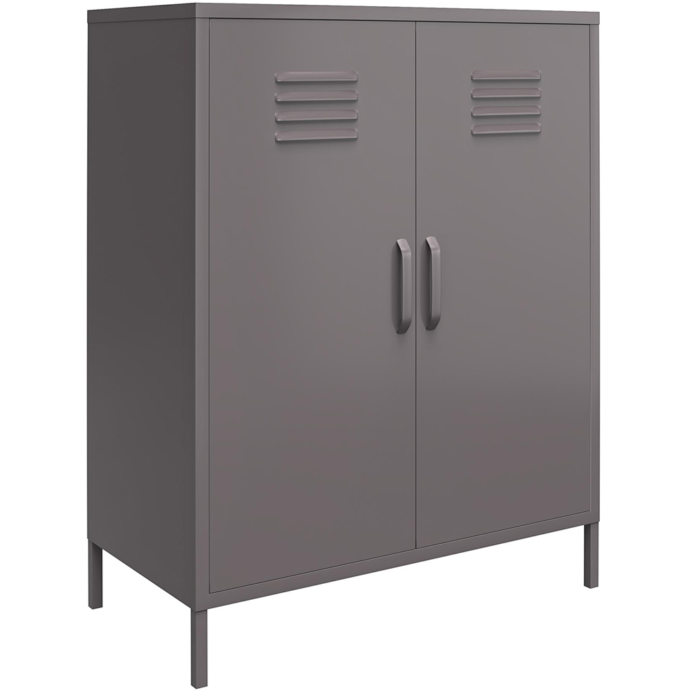 Dorel Bradford 2 Door 3 Shelf Grey Metal Storage Cabinet Image 2