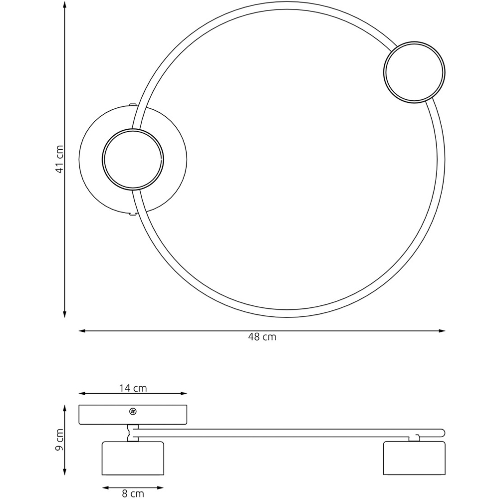 Emibig Lucio 2 Light Ring Design Black Ceiling Lamp Image 7