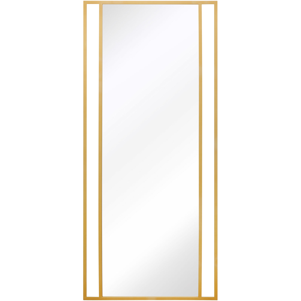 The Fenestra Gold Metal Leaner Wall Mirror 180 x 80cm Image 1