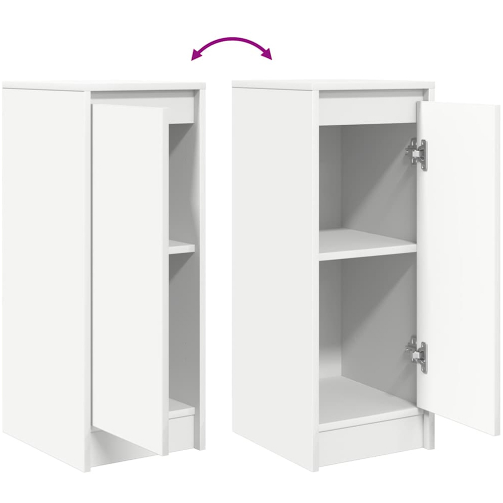 vidaXL Single Door White Slim Sideboard Image 9