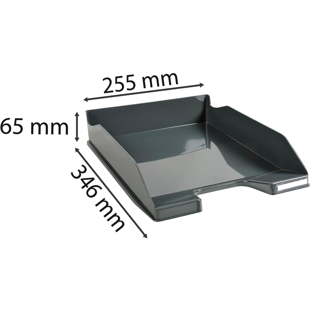 Exacompta Dark Grey Gloss Letter Tray 6 Pack Image 6