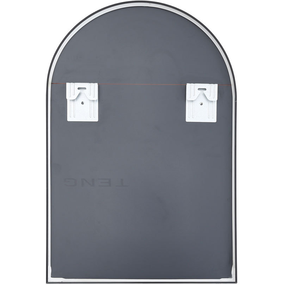 H&O Direct Black Aluminium Alloy Frame Arched Wall Mirror 70cm Image 2