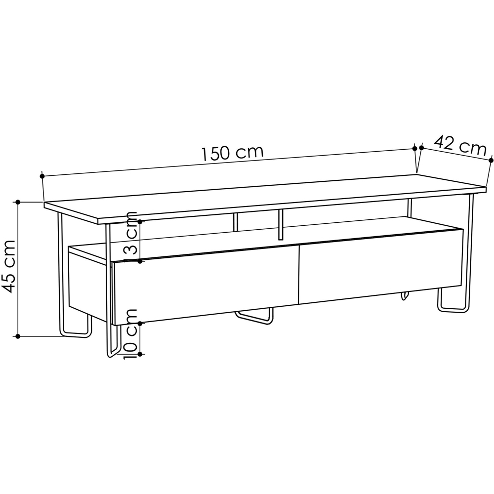 Decortie Cornea 2 Door Single Shelf Light Mocha TV Unit Image 7