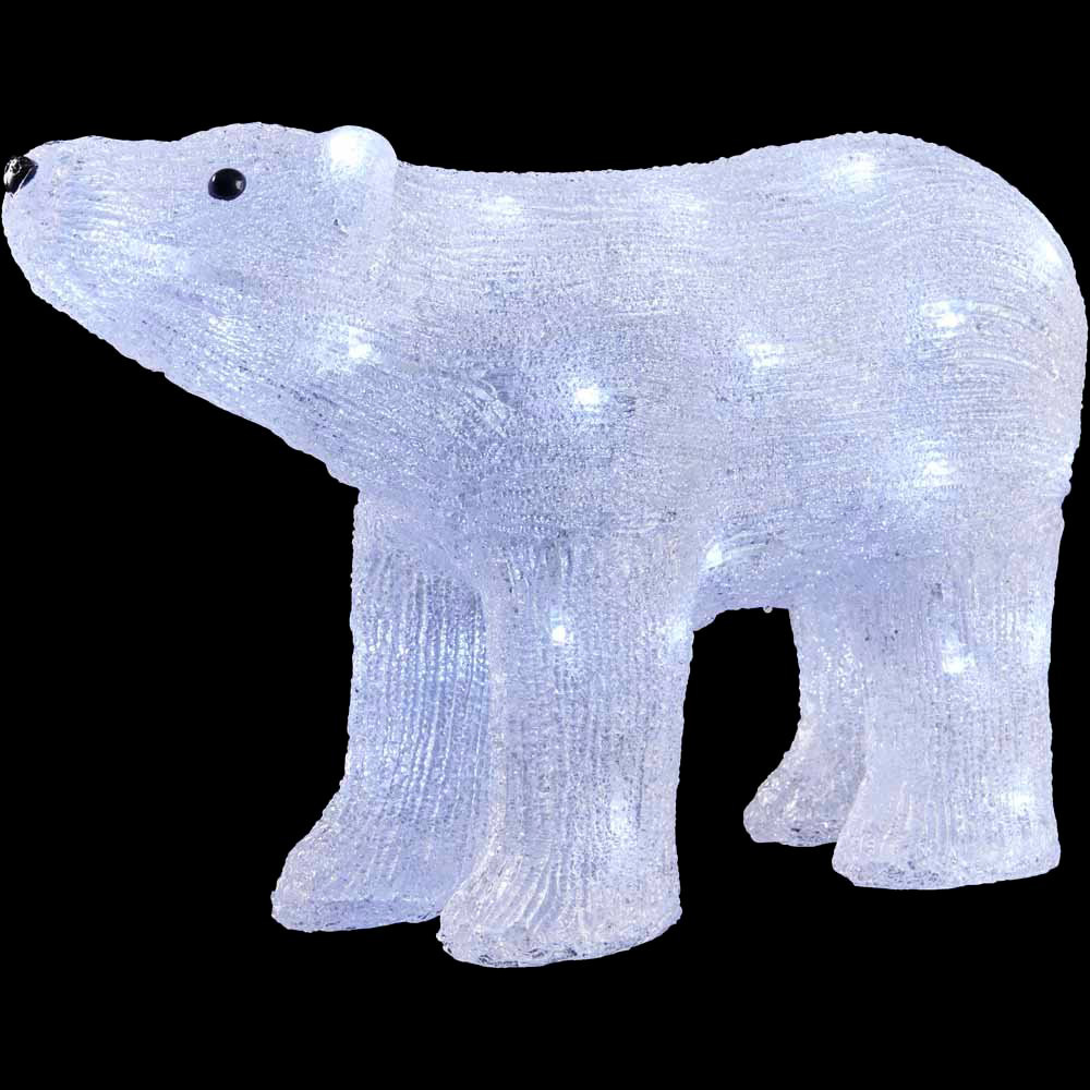 Wilko Acrylic Battery Operated Light Up Polar Bear Image 1