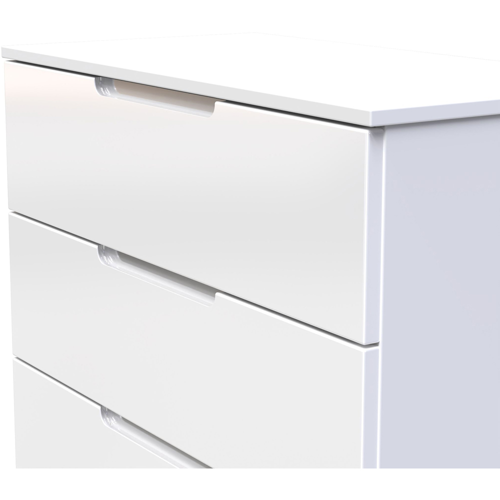 Crowndale Milan 3 Drawer White Gloss Chest of Drawers Ready Assembled Image 5