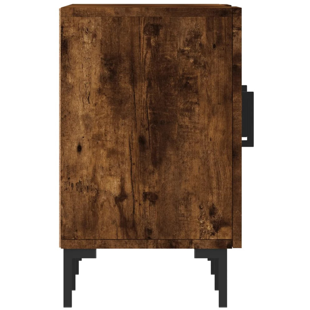 vidaXL 2 Door 2 Open Shelf Smoked Oak TV Cabinet with Metal Legs Image 7