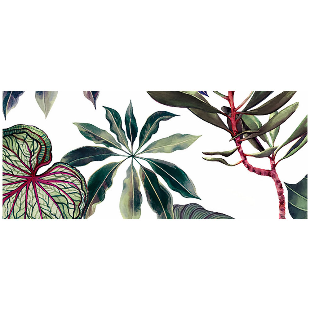 Warren Reed Designer Watercolour Tropical Leaves Glass Bathroom Splashback 25 x 60cm Image 2