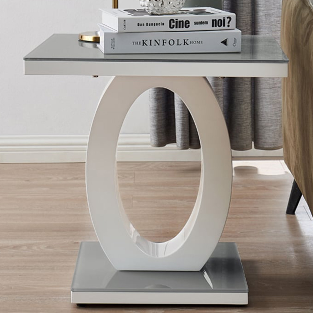 Furniturebox Lucia Grey Side Table Image 1