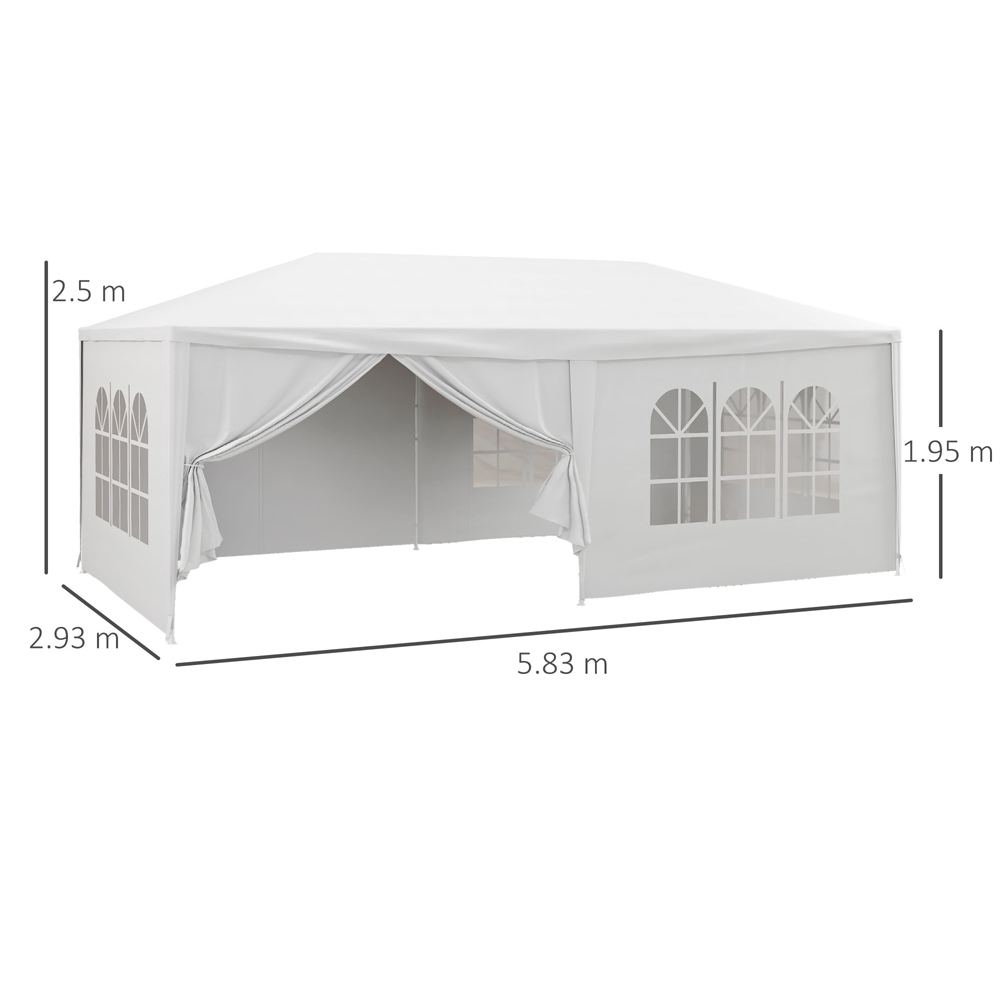 Outsunny 6 x 3m White Marquee Party Tent Image 8