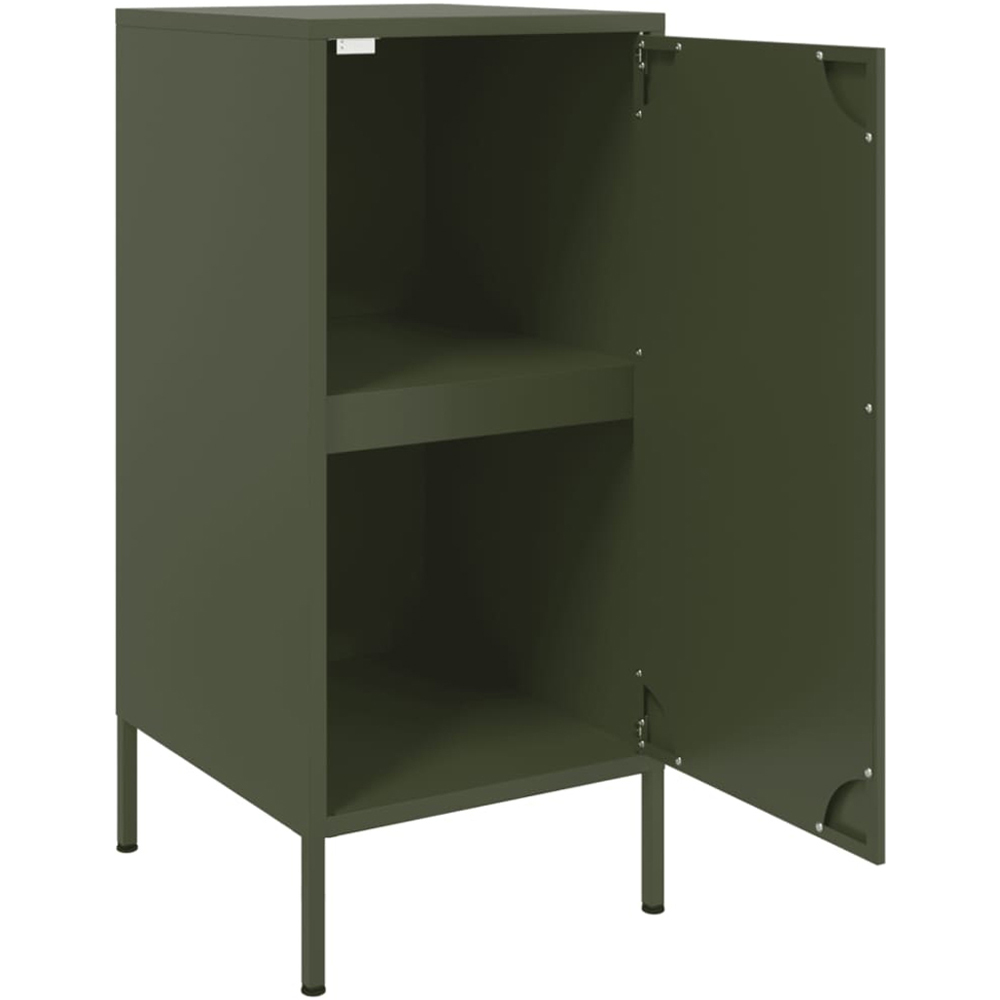 vidaXL Single Door Olive Green Metal Sideboard Set of 2 Image 9