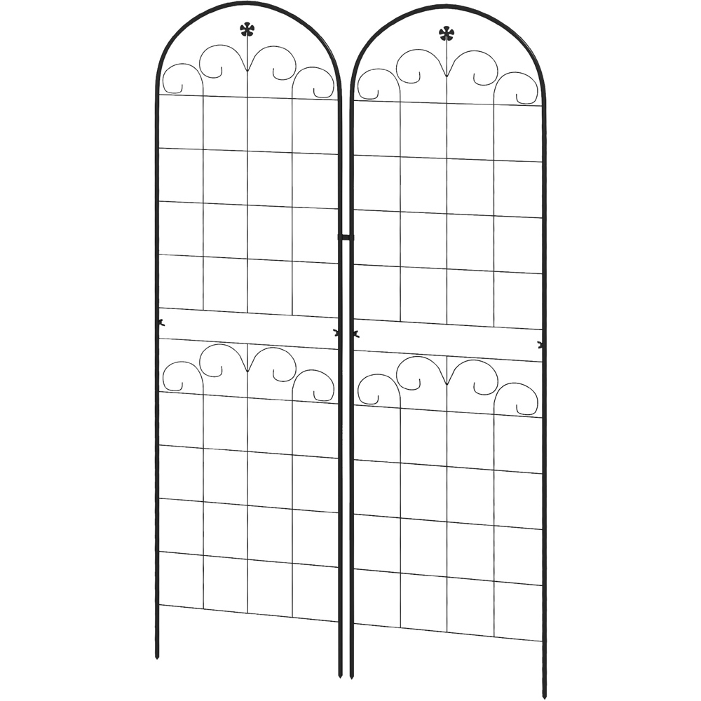 Outsunny Metal Floral Design Trellis Frames Garden Planter 2 Pack Image 1