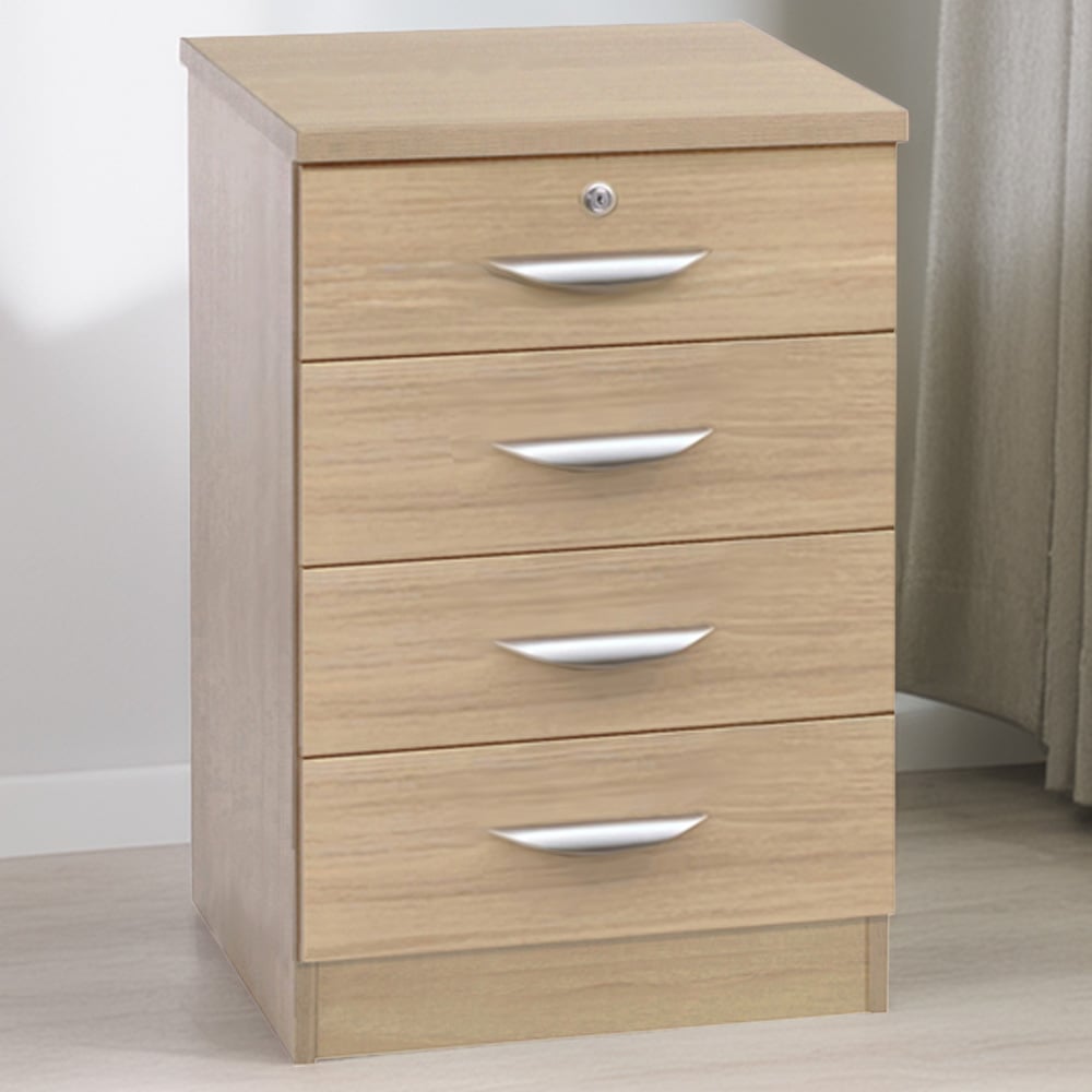 R White Cabinets 4 Drawer Brown Storage Unit Image 1