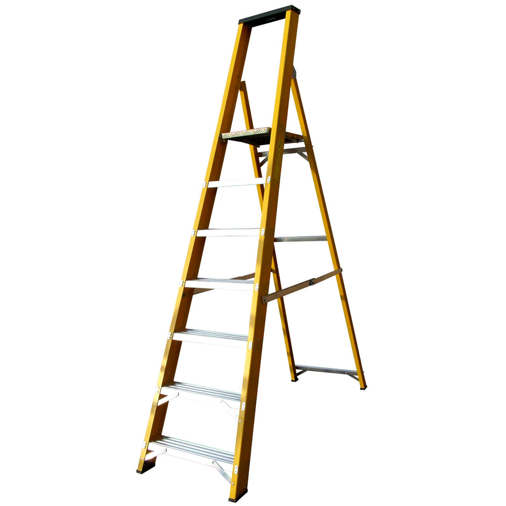 Lyte Ladders & Towers Professional Glassfibre 7 Tread Platform Step Ladder Image 1