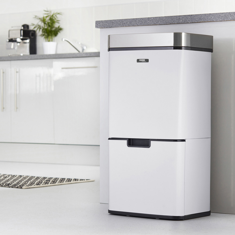 Cooks Professional K278 White Recycling Sensor Bin 75L Image 2