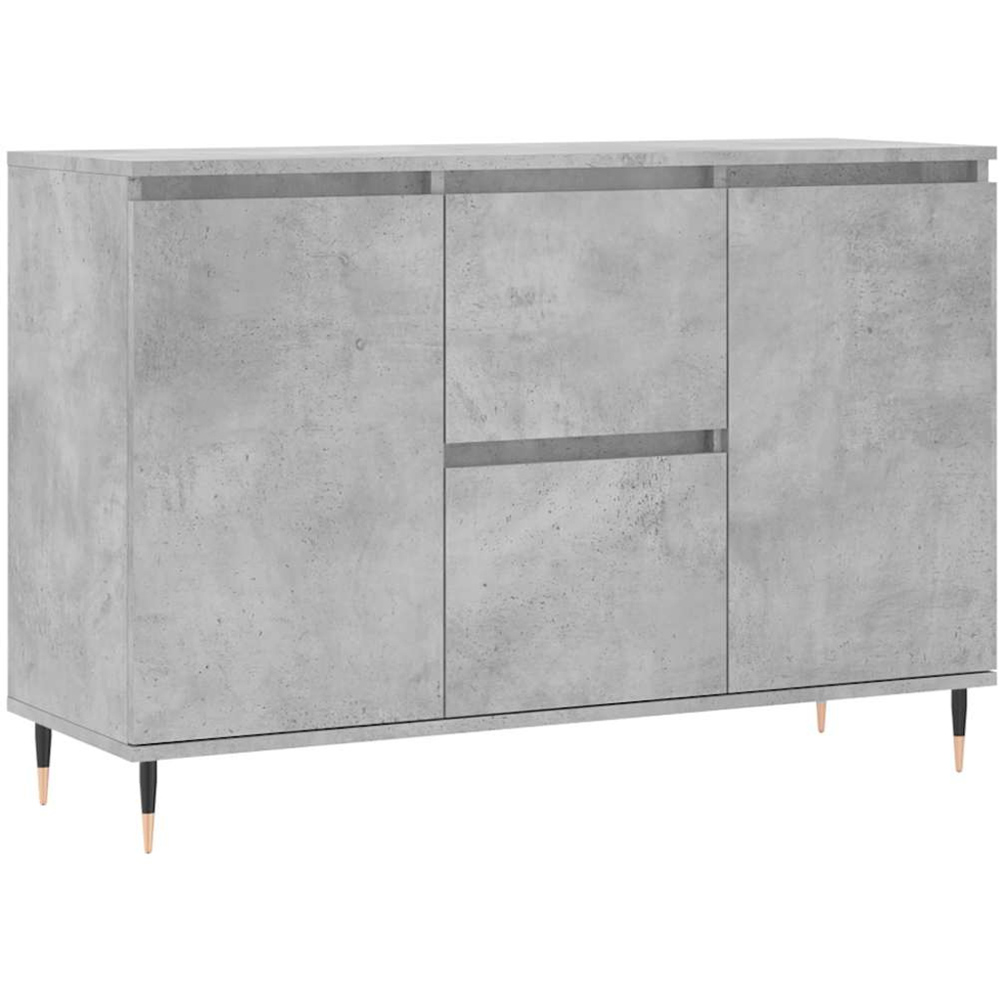 vidaXL 2 Door 2 Drawer Concrete Grey Wooden Sideboard Image 2