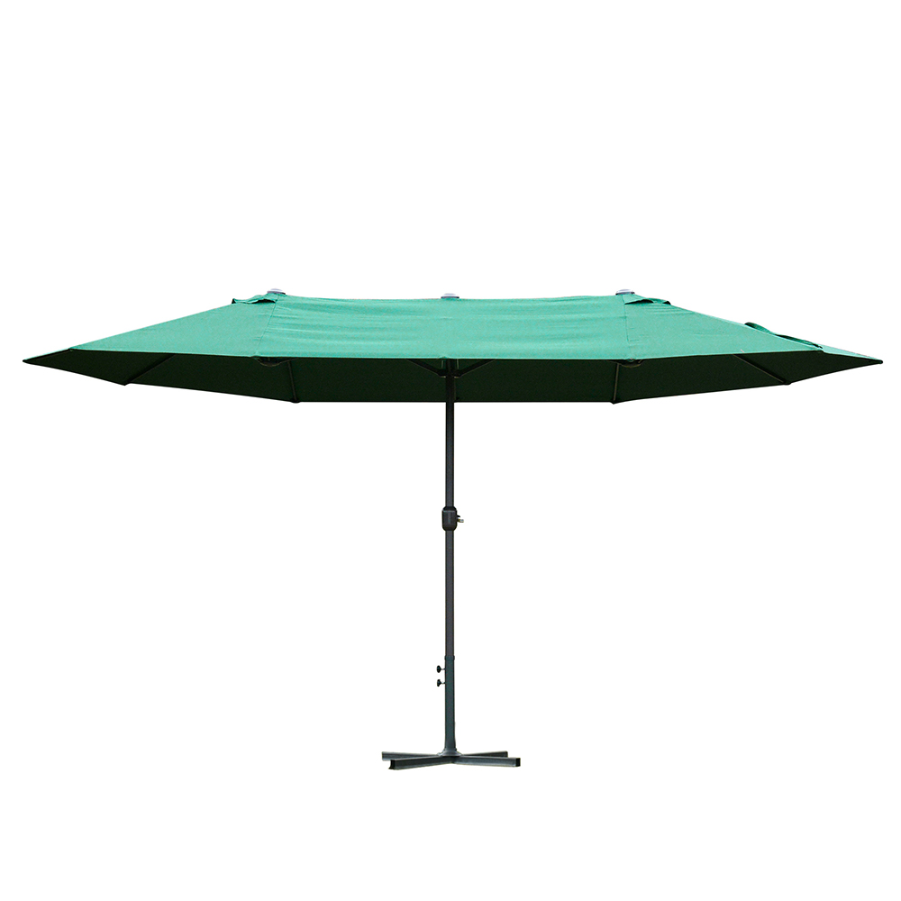 Outsunny Dark Green Crank Handle Double Sided Parasol 4.6m Image 1