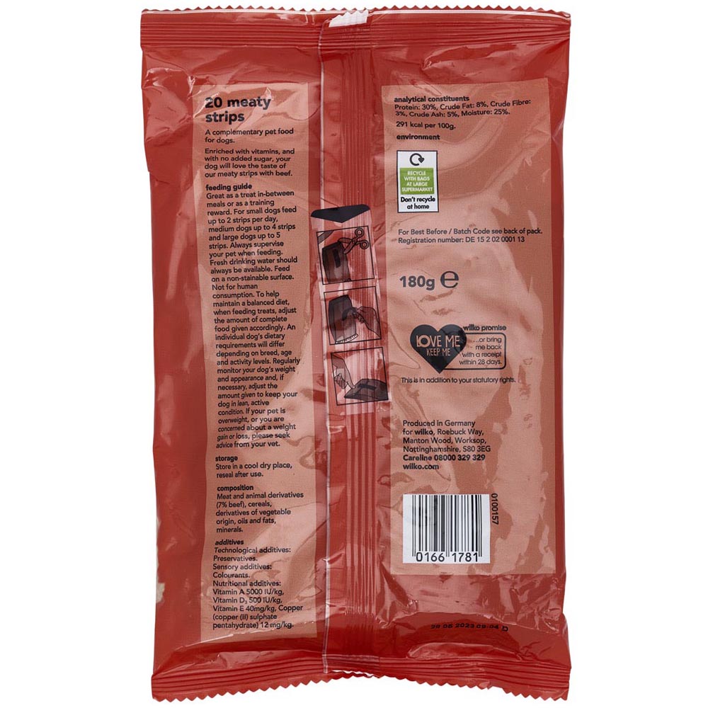 Wilko 20 pack Chewy Beef Flavour Dog Treats Image 2