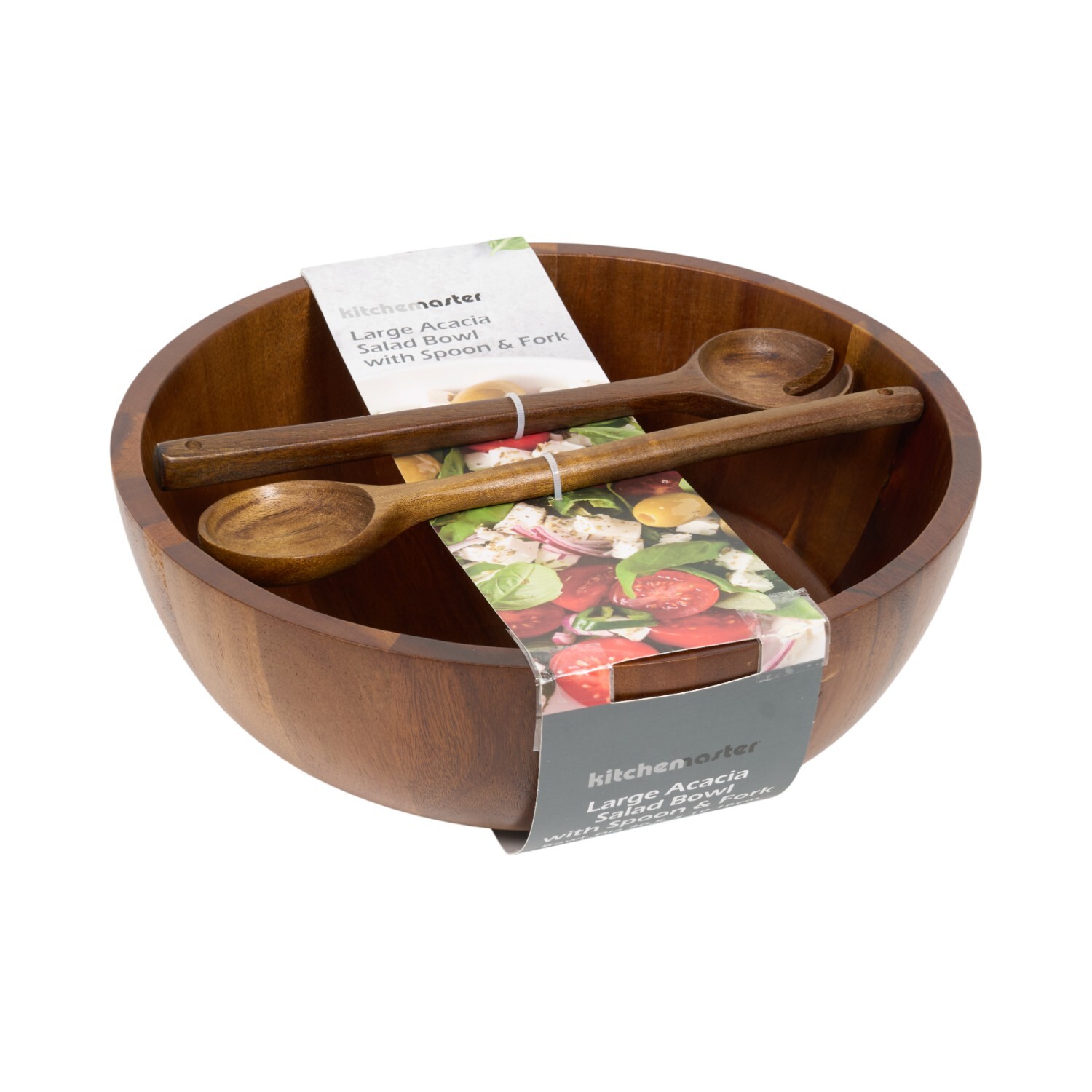 Kitchen Master Large Acacia Salad Bowl Brown Image 2