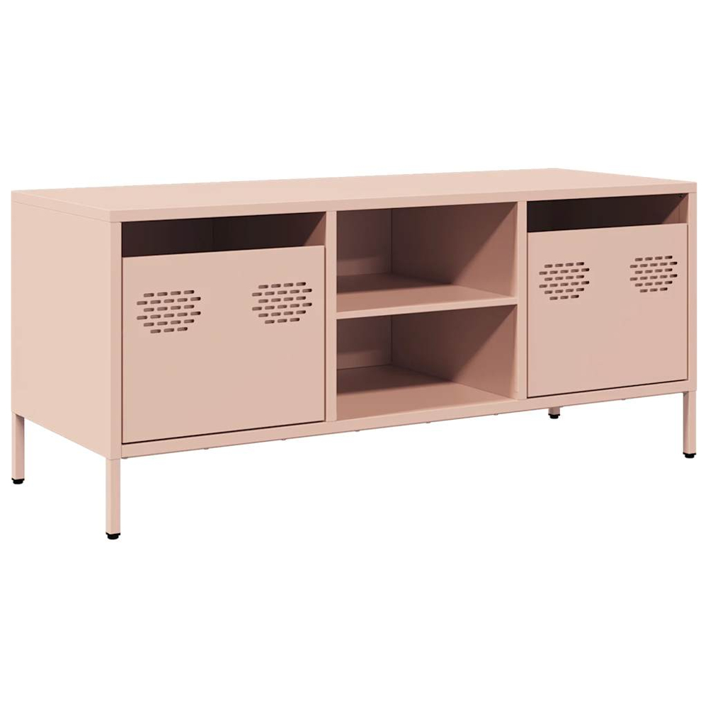 vidaXL 2 Drawer 2 Shelf Pink Cold-Rolled Steel TV Cabinet Image 2