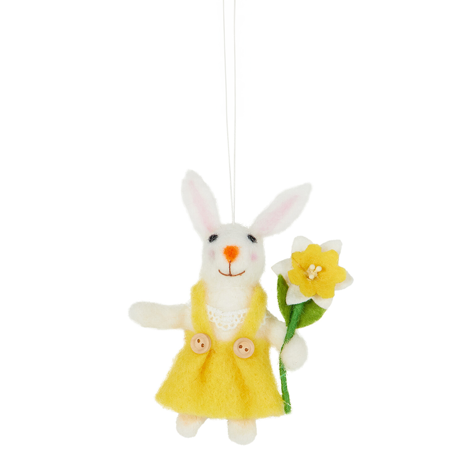 Rabbit and Chick Hanging Felt Ornaments - Multicolour Image 1