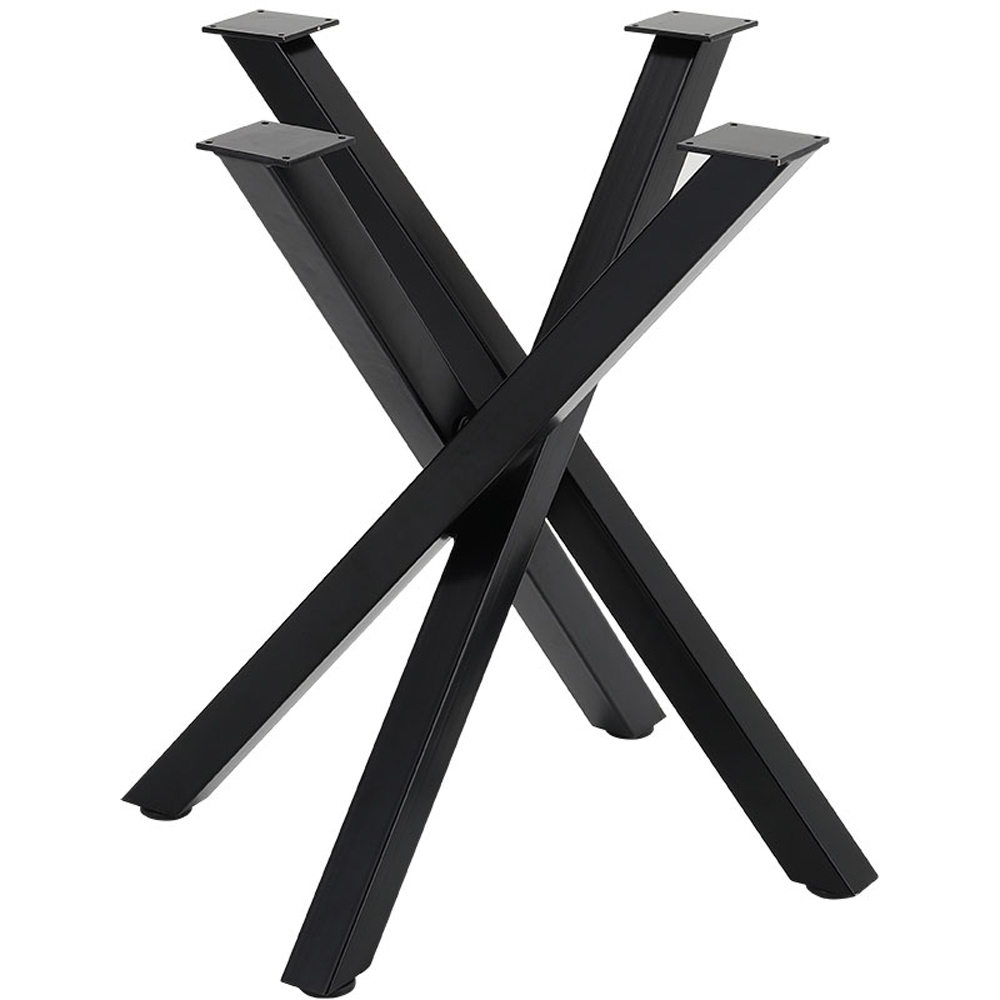 Living and Home Set of 4 Black Criss Cross Metal Table Legs Image 1