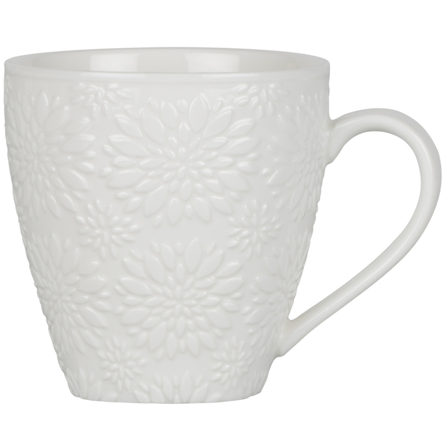 Embossed Chrysanthemum Mug - White Image