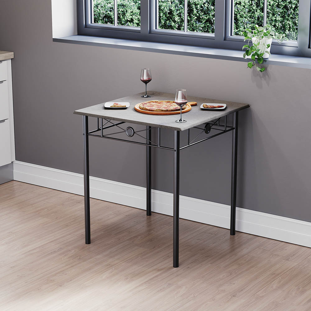 Vida Designs Roslyn 2 Seater Square Dining Set Concrete Grey Image 4