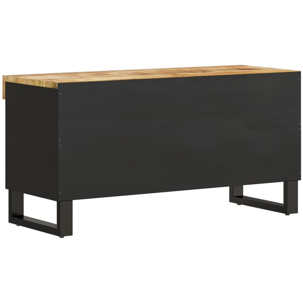 vidaXL 2 Shelf Light Brown Solid Mango Wood TV Cabinet Image 5