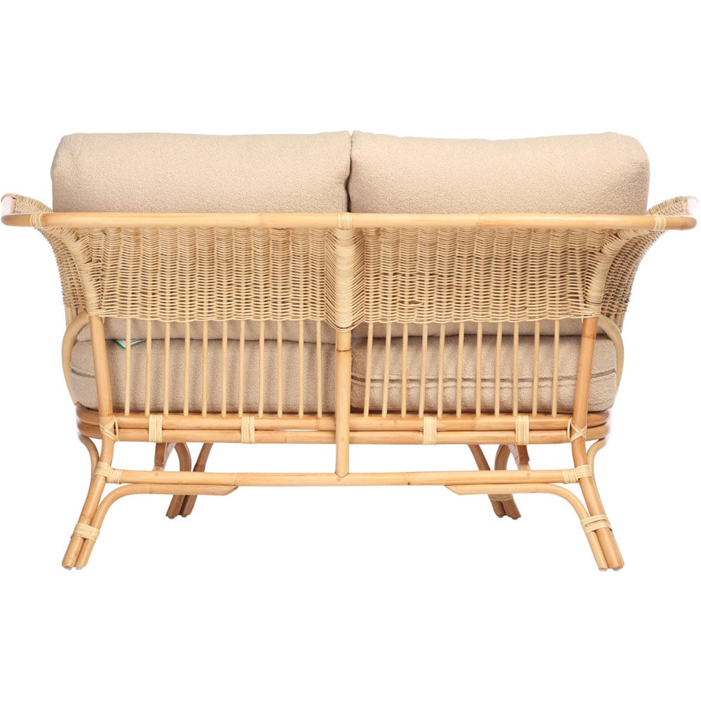 Desser Furniture Bejing 2 Seater Natural Rattan Latte Boucle Sofa Image 4