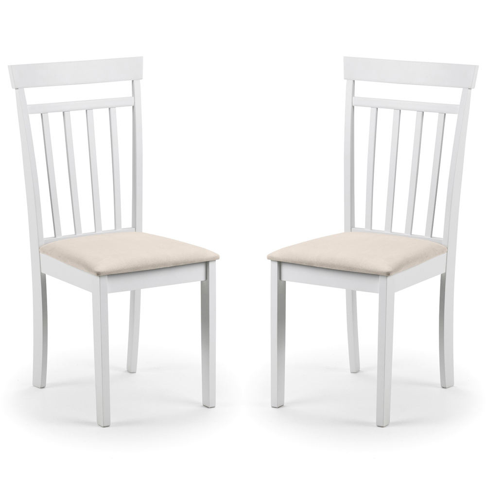 Julian Bowen Coast Set of 2 White Dining Chair Image 2
