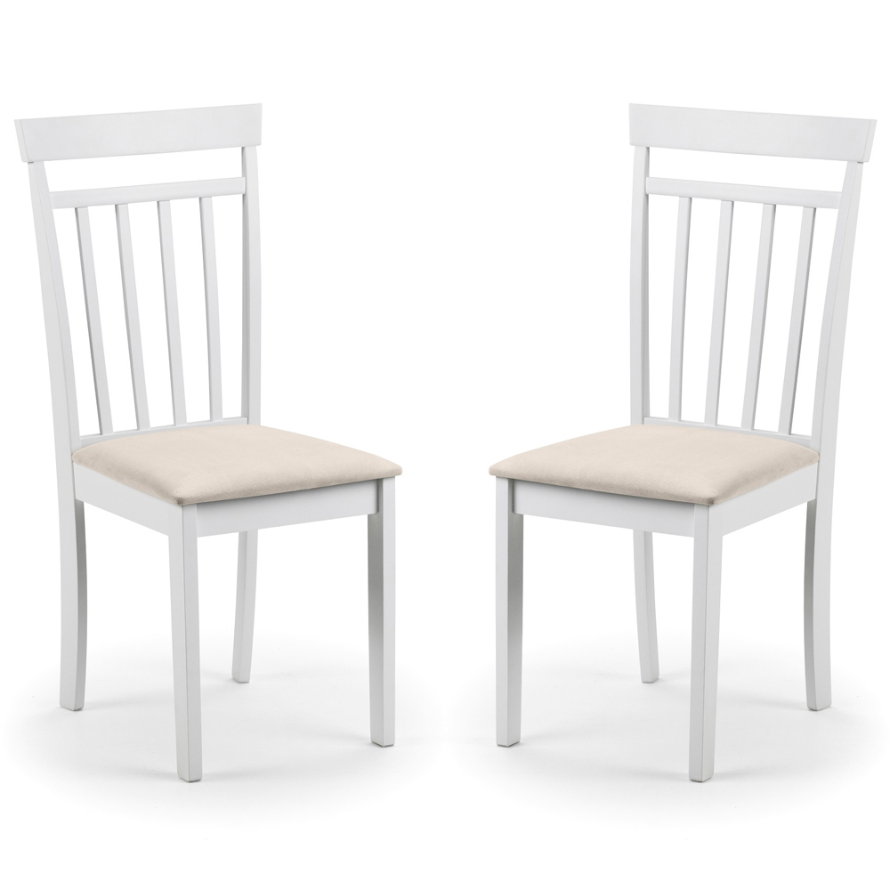 Julian Bowen Coast Set of 2 White Dining Chair Image 2