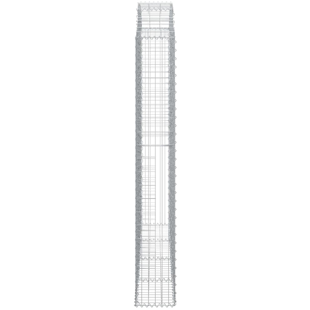 vidaXL Silver Galvanised Iron Arched Gabion Basket 200 x 30 x 200/220cm Image 3
