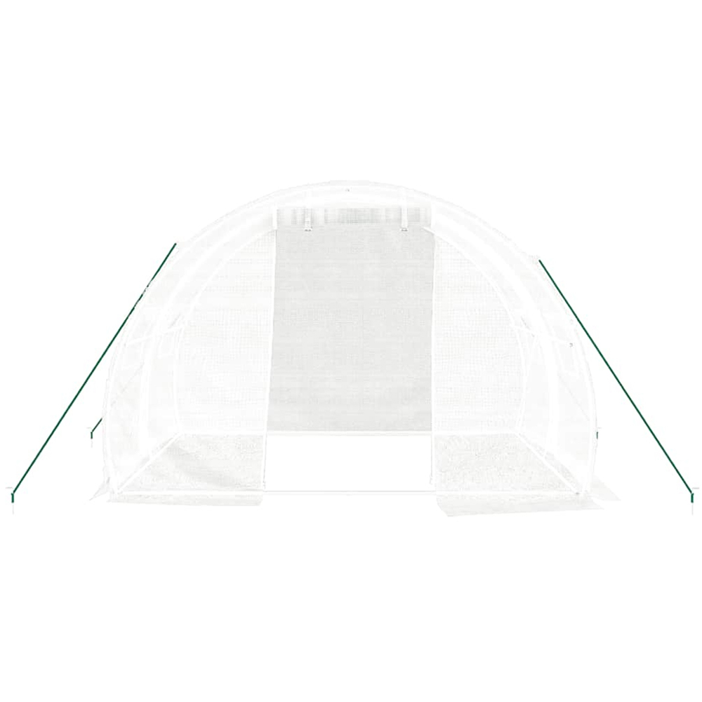 vidaXL White Polyethylene Galvanised Steel Frame 9.8 x 2ft Greenhouse Image 3