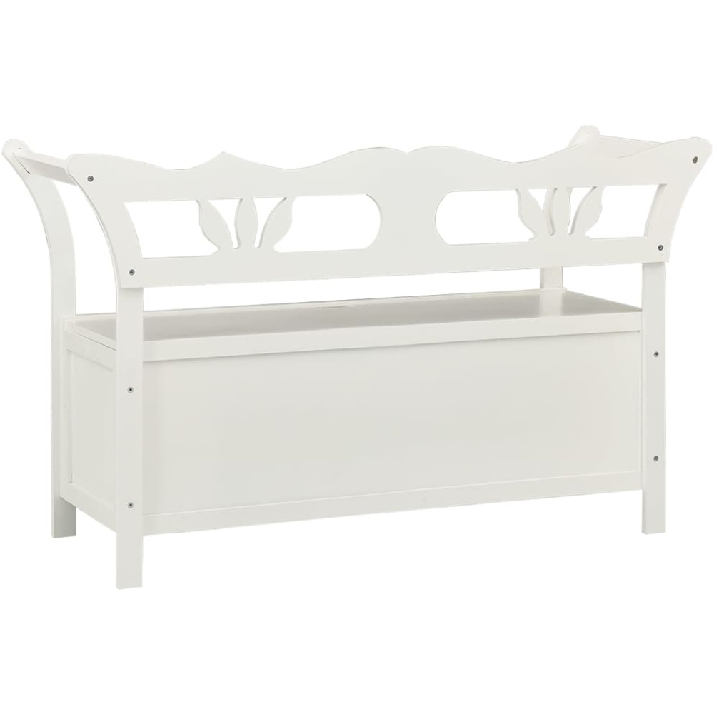 vidaXL 2 Seater White Solid Wood Fir Bench Image 5