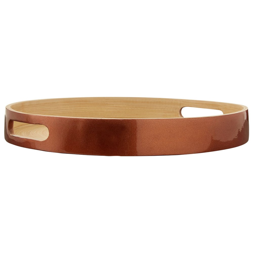 Premier Housewares Kyoto Small Round Rose Gold Serving Tray Wilko
