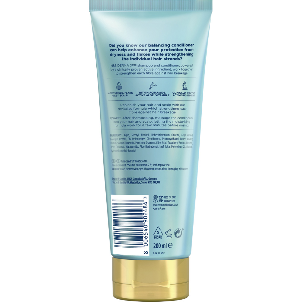 Head and Shoulders Derma X Pro Revitaliser Conditioner 200ml Wilko