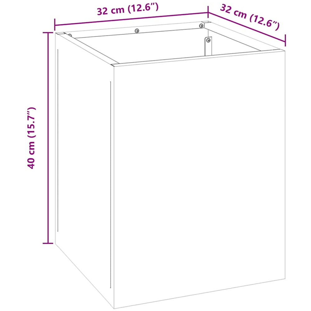 vidaXL Olive Green Cold Rolled Steel Garden Planter 40 x 32 x 32cm Image 8