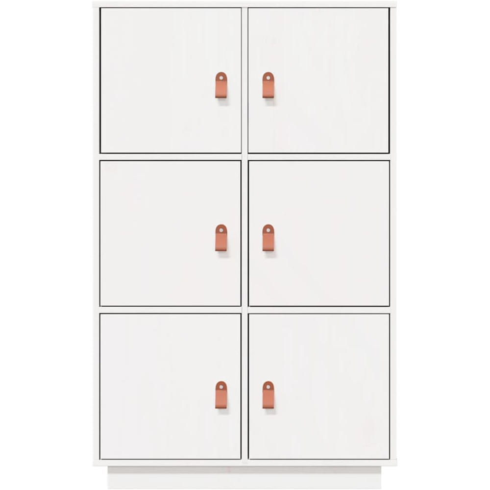 vidaXL 6 Door White Solid Pine Wood Highboard Image 3