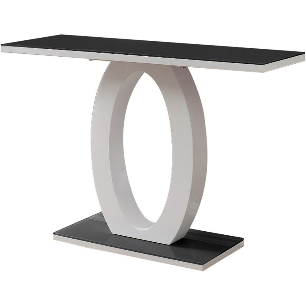 Furniturebox Lucia Black and White Halo High Gloss Glass Console Table Image 2
