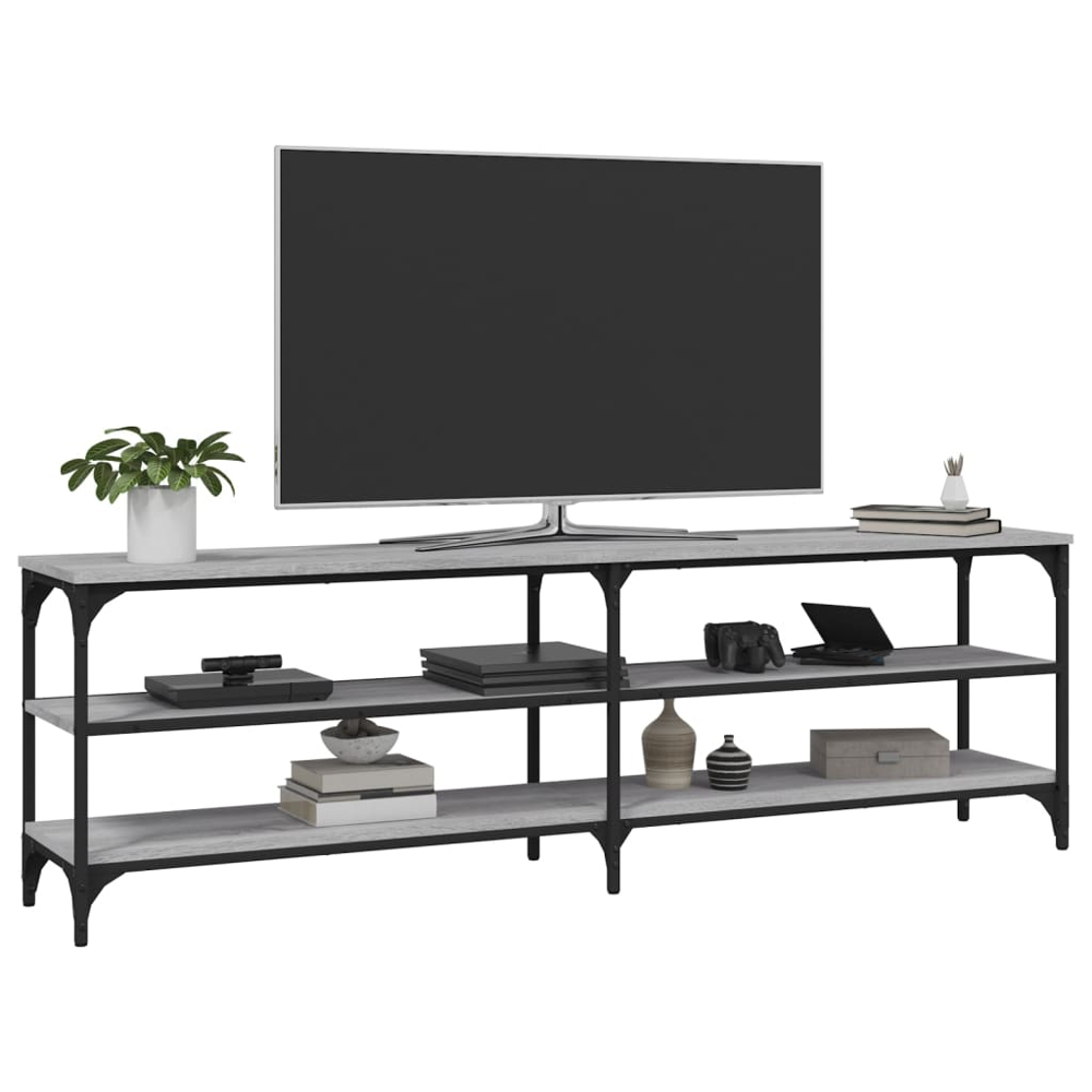 vidaXL 3 Shelf Grey Sonoma TV Cabinet Image 4