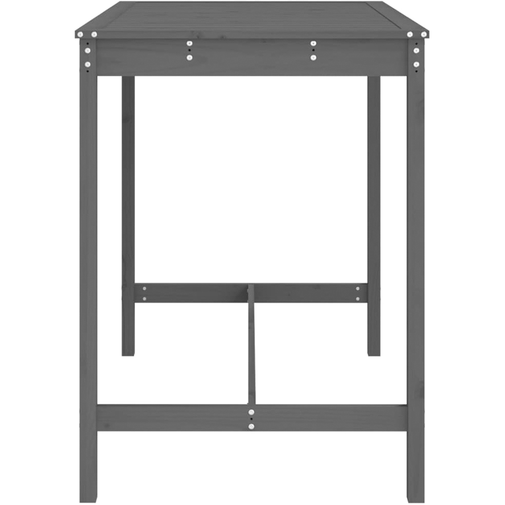 vidaXL 4 Seater Solid Pine Wood Slatted Garden Dining Table Grey Image 4