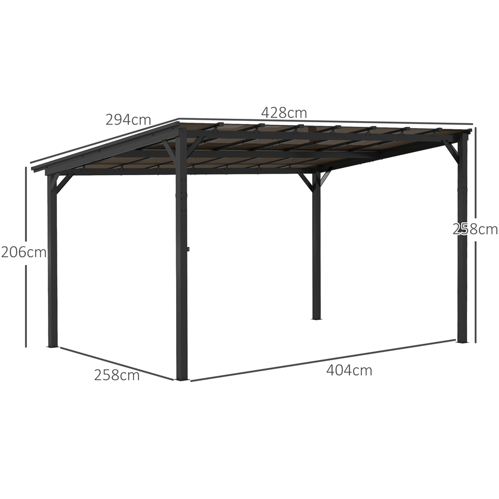 Outsunny 3 x 4.3m Black Pergola with Waterproof Roof Image 8