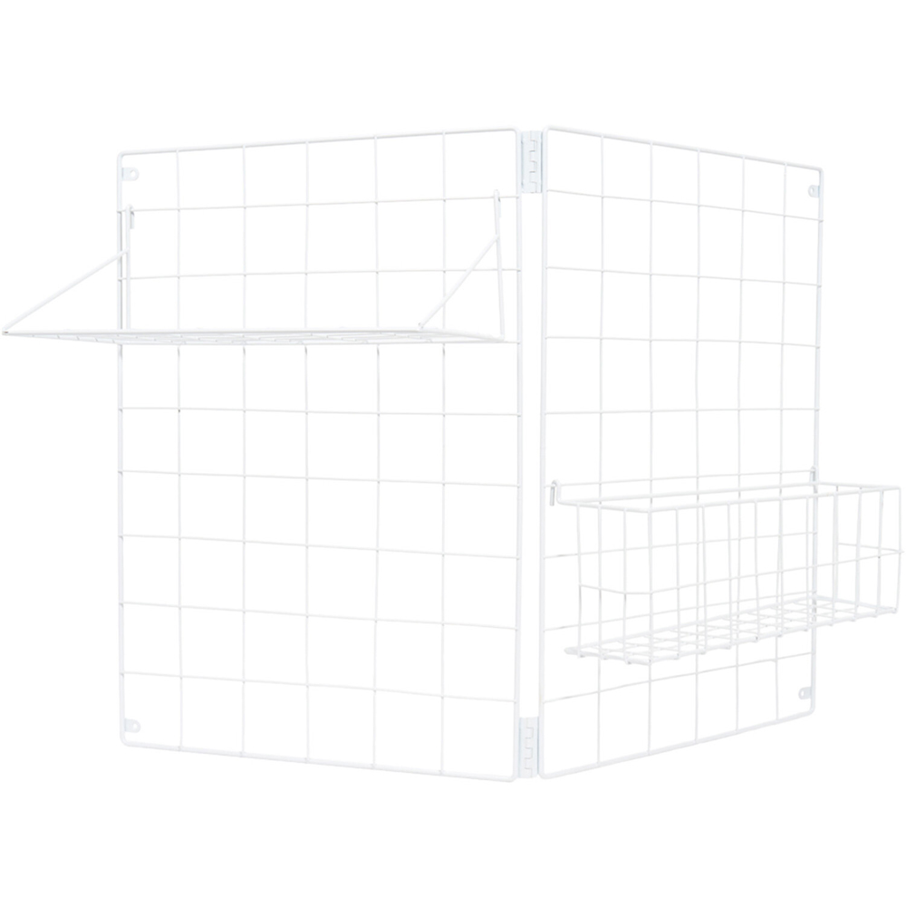 Metal Grid Memo Board with Accessories White Image 4
