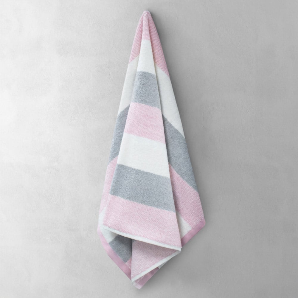 Velosso Weston Pink Strip Hand Towel Set of 2 Image 3